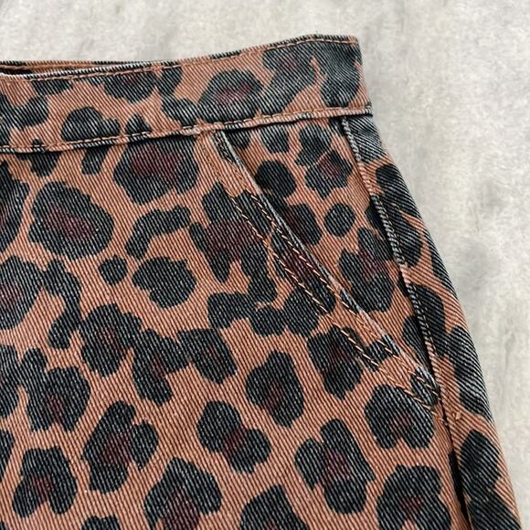 Hayden Los Angeles Animal Print Denim Mini Skirt with Decorative Zipper Small - Picture 5 of 9
